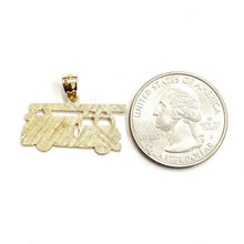 Load image into Gallery viewer, 14k yellow Gold fire truck engine firefighting car Pendant charm fine jewelry 1.8g
