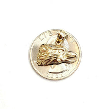 Load image into Gallery viewer, New 14k yellow Gold eagle Head Pendant charm gift fine jewelry unisex 1.7g
