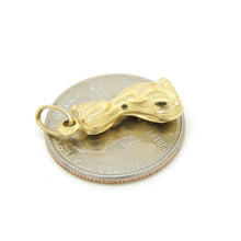 Load image into Gallery viewer, 14k yellow Gold hollow 3d dog full body Pendant charm jewelry fine gift pet 1.4g
