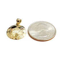 Load image into Gallery viewer, New 14k yellow Gold Soccer ball Pendant charm sport game fine jewelry gift 1.7g

