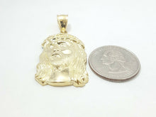 Load image into Gallery viewer, 10k yellow gold jesus face head pendant charm fine religious jewelry unisex 5.5g
