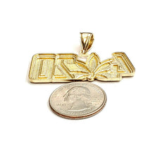 Load image into Gallery viewer, 10k yellow Gold 4/20 marijuana word Pendant charm diamond cut fine jewelry 7.3g
