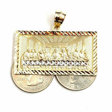 Load image into Gallery viewer, 10k two tone gold last supper pendant charm diamond cut fine gift jewelry 8.4g
