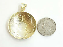 Load image into Gallery viewer, New 10k yellow Gold soccer ball Pendant charm sport fine gift jewelry 1.37" 5.8g
