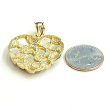 Load image into Gallery viewer, New 10k yellow gold nugget heart pendant charm fine gift  for women jewelry 7.1g

