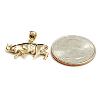 Load image into Gallery viewer, 14k yellow solid Gold taurus bull zodiac Pendant charm fine gift jewelry 3.1g
