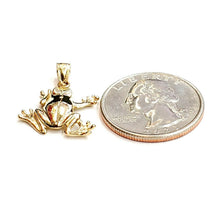 Load image into Gallery viewer, New 14k yellow gold frog pendant charm shiny gift unisex fine jewelry 1.7g

