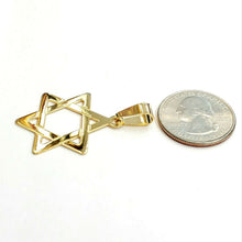 Load image into Gallery viewer, 10k yellow gold star of David Jewish Israel charm pendant religious jewelry 3g
