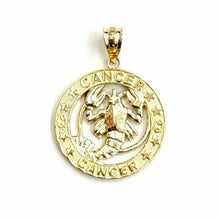 Load image into Gallery viewer, 14k yellow Gold cancer crab zodiac sign round Pendant charm fine jewelry 2.9g
