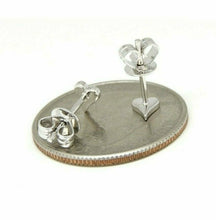 Load image into Gallery viewer, 14k white Gold 0.05Ct Round Diamonds heart stud Earrings Push Back Fastening
