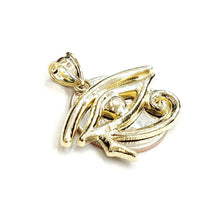 Load image into Gallery viewer, 10k yellow Gold Egyptian eye of Horus protection Pendant fine gift jewelry 3.9g
