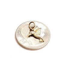 Load image into Gallery viewer, New 14k yellow Gold Tiny Solid Hummingbird Pendant charm gift fine jewelry 0.7g
