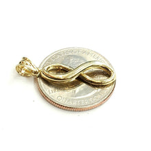 Load image into Gallery viewer, New 10k solid yellow Gold infinity Pendant love forever fine gift jewelry 1.9g
