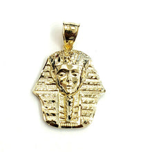 Load image into Gallery viewer, 10k yellow solid Gold Egyptian pharaoh king head Pendant jewelry fine gift 4.4g
