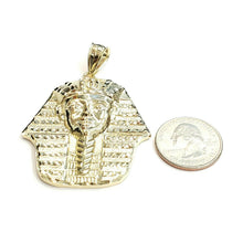 Load image into Gallery viewer, 10k yellow solid Gold Egyptian pharaoh king head Pendant jewelry fine gift 10.2g

