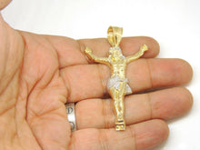 Load image into Gallery viewer, 10k two tone gold Jesus full body religious gift for him her pendant charm 4.6g
