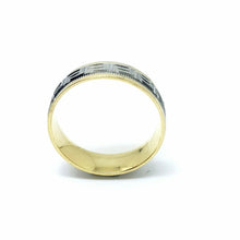 Load image into Gallery viewer, Men Women new 10K Greek key two tone Gold Wedding Band Comfort Fit 6MM Size 8
