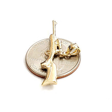 Load image into Gallery viewer, New 14k yellow Gold 3D gun rifle Pendant charm polished fine jewelry gift 3.1g
