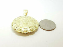 Load image into Gallery viewer, 10k yellow gold hollow two sided Jesus &amp; virgin Guadalupe pendant 1.54" 11.2g
