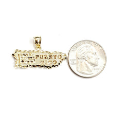 Load image into Gallery viewer, New 10k yellow gold Puerto Rico outline map pendant charm gift fine jewelry 2.6g
