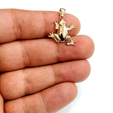 Load image into Gallery viewer, New 14k yellow gold frog pendant charm shiny gift unisex fine jewelry 1.7g
