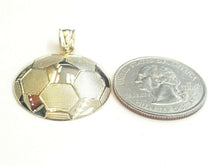 Load image into Gallery viewer, New 10k yellow Gold soccer ball Pendant charm sport fine gift jewelry 0.97" 2.6g
