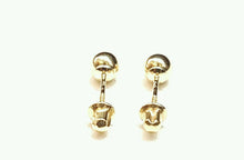 Load image into Gallery viewer, New 14k yellow Gold 4mm hollow ball earrings screw back fine gift jewelry
