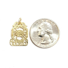 Load image into Gallery viewer, 14k yellow Gold crab cancer zodiac sign astrolog Pendant charm fine jewelry 1.3g
