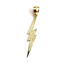 Load image into Gallery viewer, New 14k yellow gold lightning bolt pendant charm gift fine jewelry 0.6g
