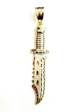 Load image into Gallery viewer, New 10k yellow Gold dagger knife Pendant charm fine gift jewelry for men 8.4g
