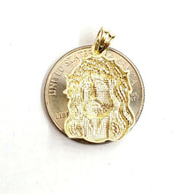 Load image into Gallery viewer, 10k yellow gold Jesus face head pendant charm fine religious jewelry unisex 2.5g
