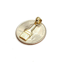 Load image into Gallery viewer, New 14k Yellow Gold paint brush Pendant charm painting tool fine jewelry 1.2g
