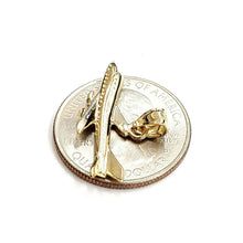 Load image into Gallery viewer, New 14k yellow Gold solid Airplane Aviation pendant charm gift fine jewelry 1.8g

