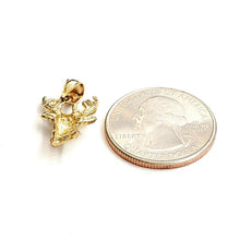 Load image into Gallery viewer, 14k yellow Gold deer buck male head wild Animal Pendant charm gift jewelry 2g
