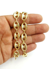 Load image into Gallery viewer, New 10K yellow gold 12.3mm hollow puff Gucci link bracelet 14.1g jewelry 9.5&quot;
