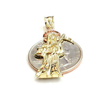 Load image into Gallery viewer, 10k yellow and rose gold Santa muerte holy death Pendant fine gift jewelry 2.4g
