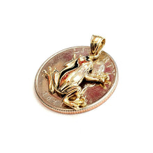 Load image into Gallery viewer, New 14k yellow gold frog pendant charm shiny gift unisex fine jewelry 1.7g
