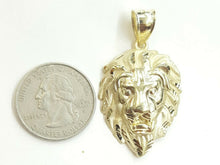 Load image into Gallery viewer, New 10k yellow Gold lion head face leo zodiac Pendant charm fine gift jewelry 5g

